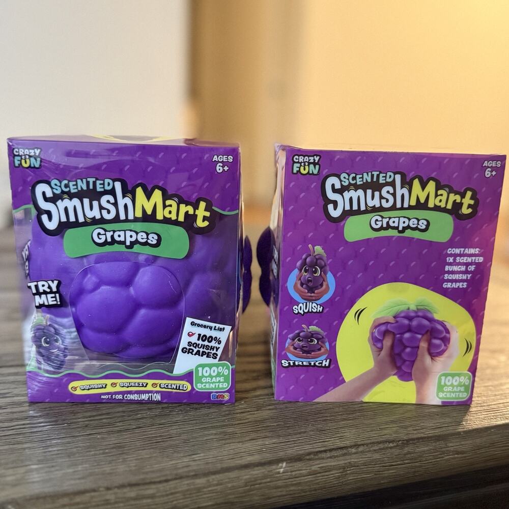 Smush Mart Scented Grapes Squishy Viral Sensory Stress Relief Fidget Toy New